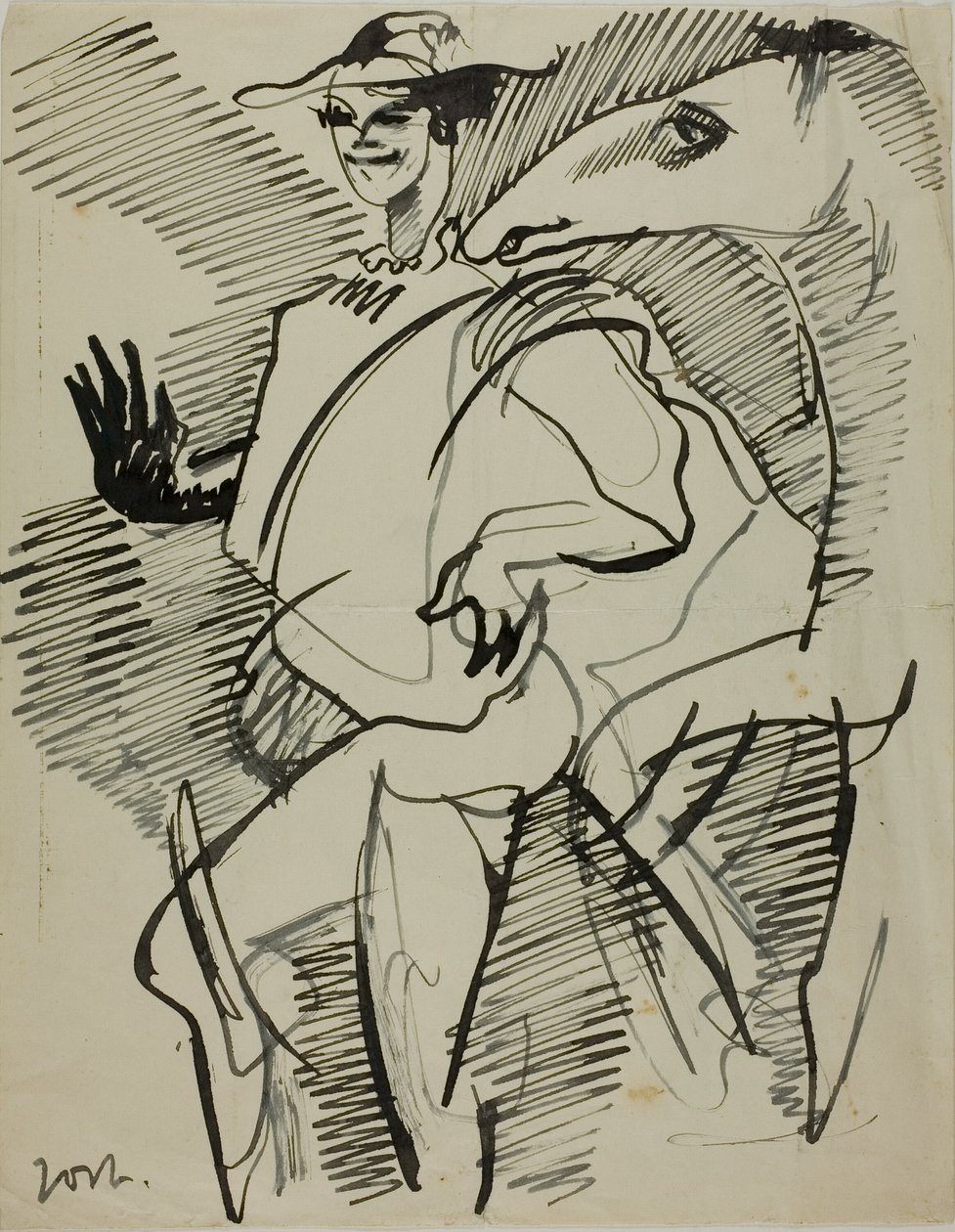 Muž s koněm od Anders Zorn