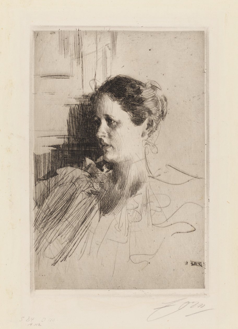 Portrét paní Ch. Nagelové od Anders Zorn