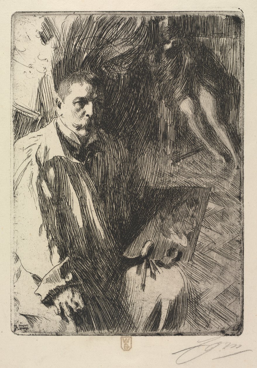 Portrét umělce a jeho modelu od Anders Leonard Zorn