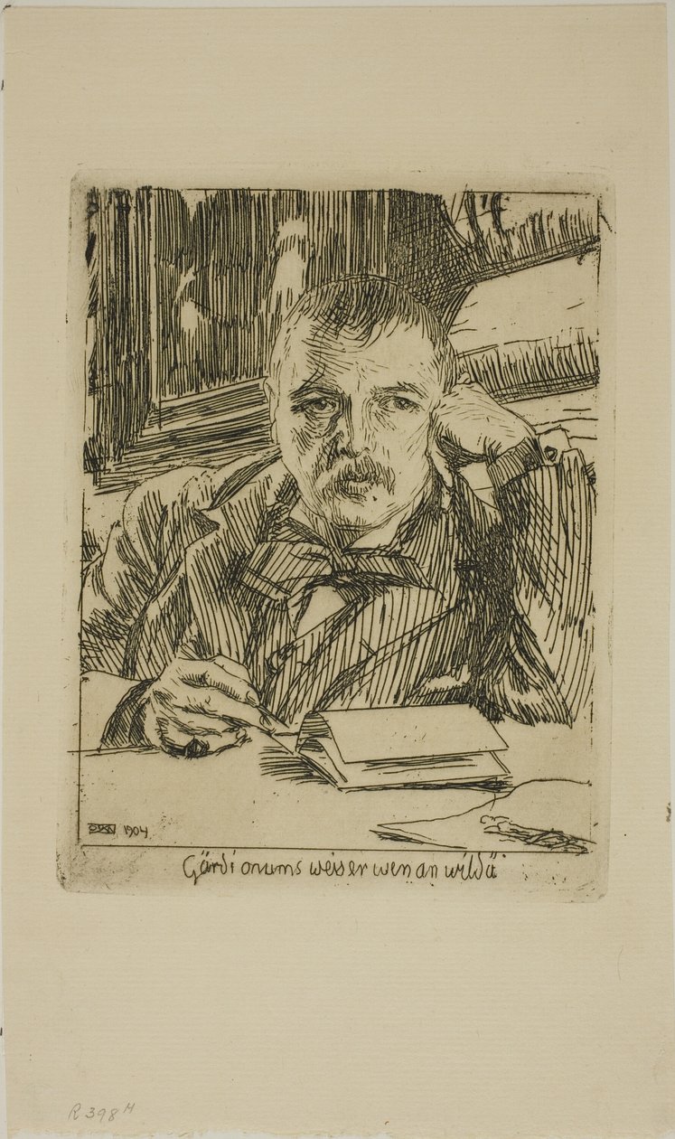 Autoportrét s nápisem od Anders Leonard Zorn