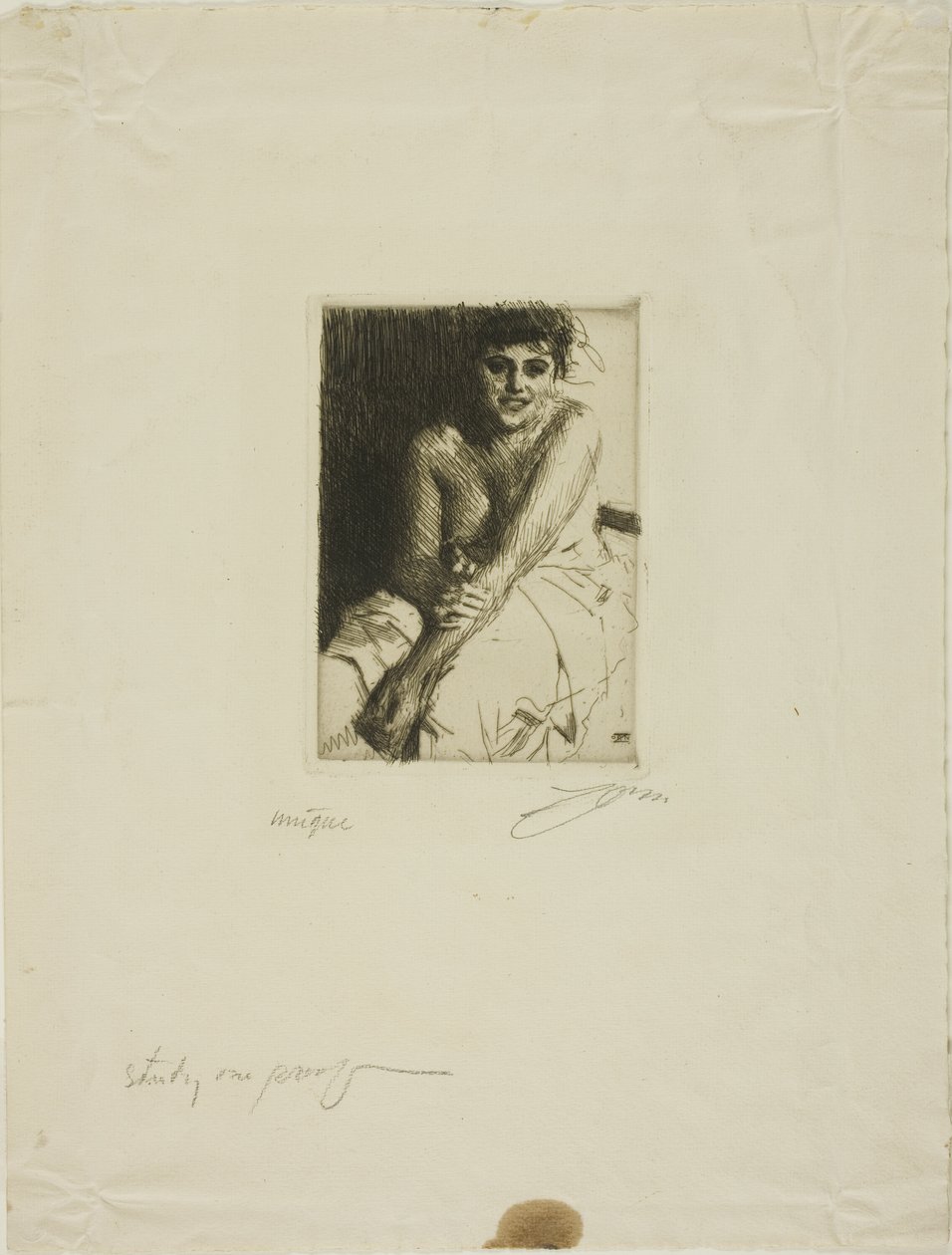 Sedící model od Anders Leonard Zorn