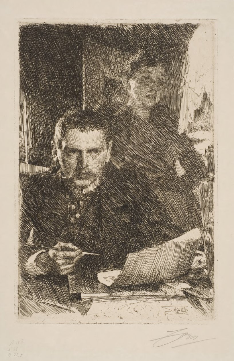 Autoportrét s manželkou Emmou od Anders Zorn