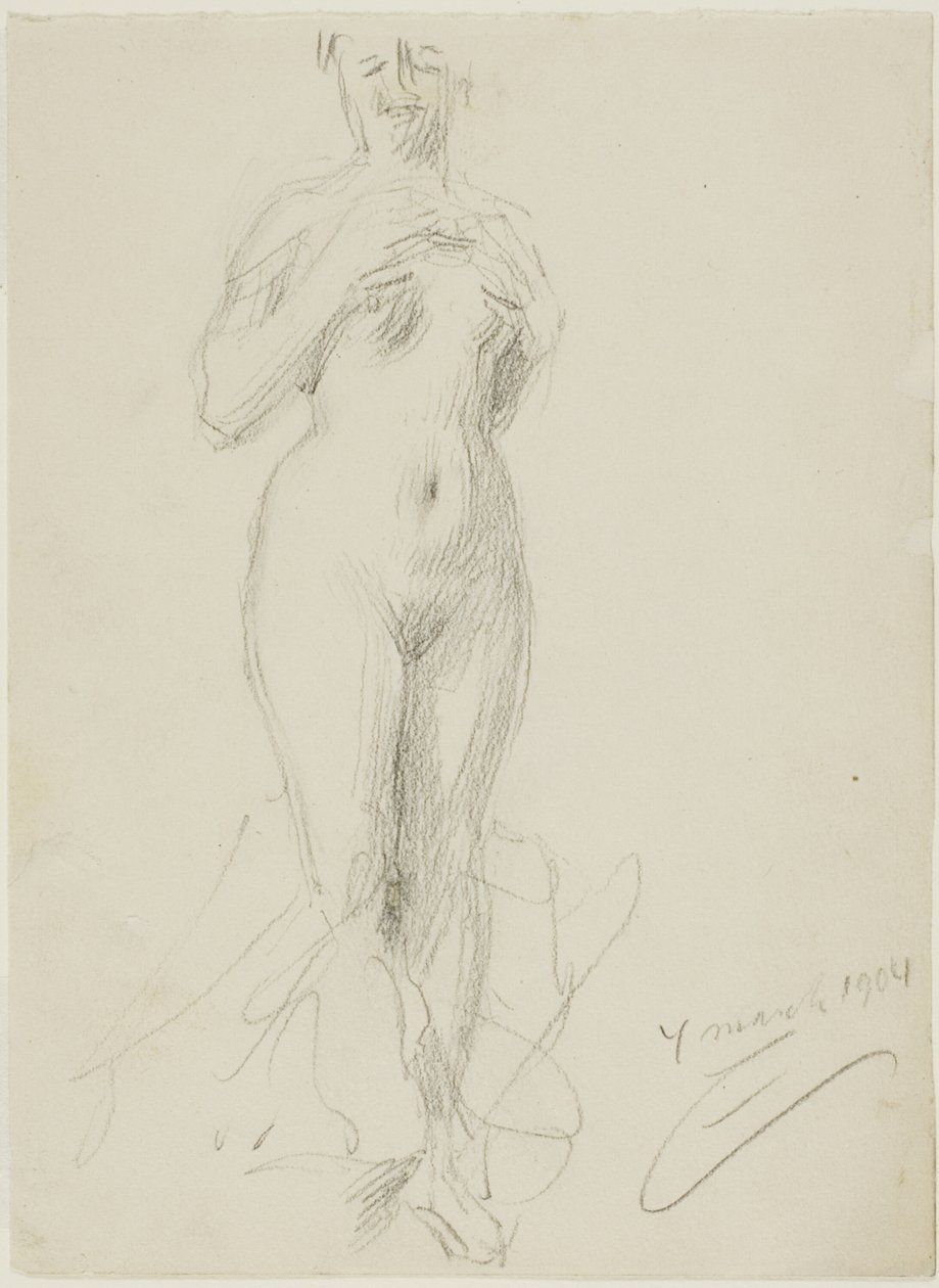 Stojící ženský akt od Anders Leonard Zorn