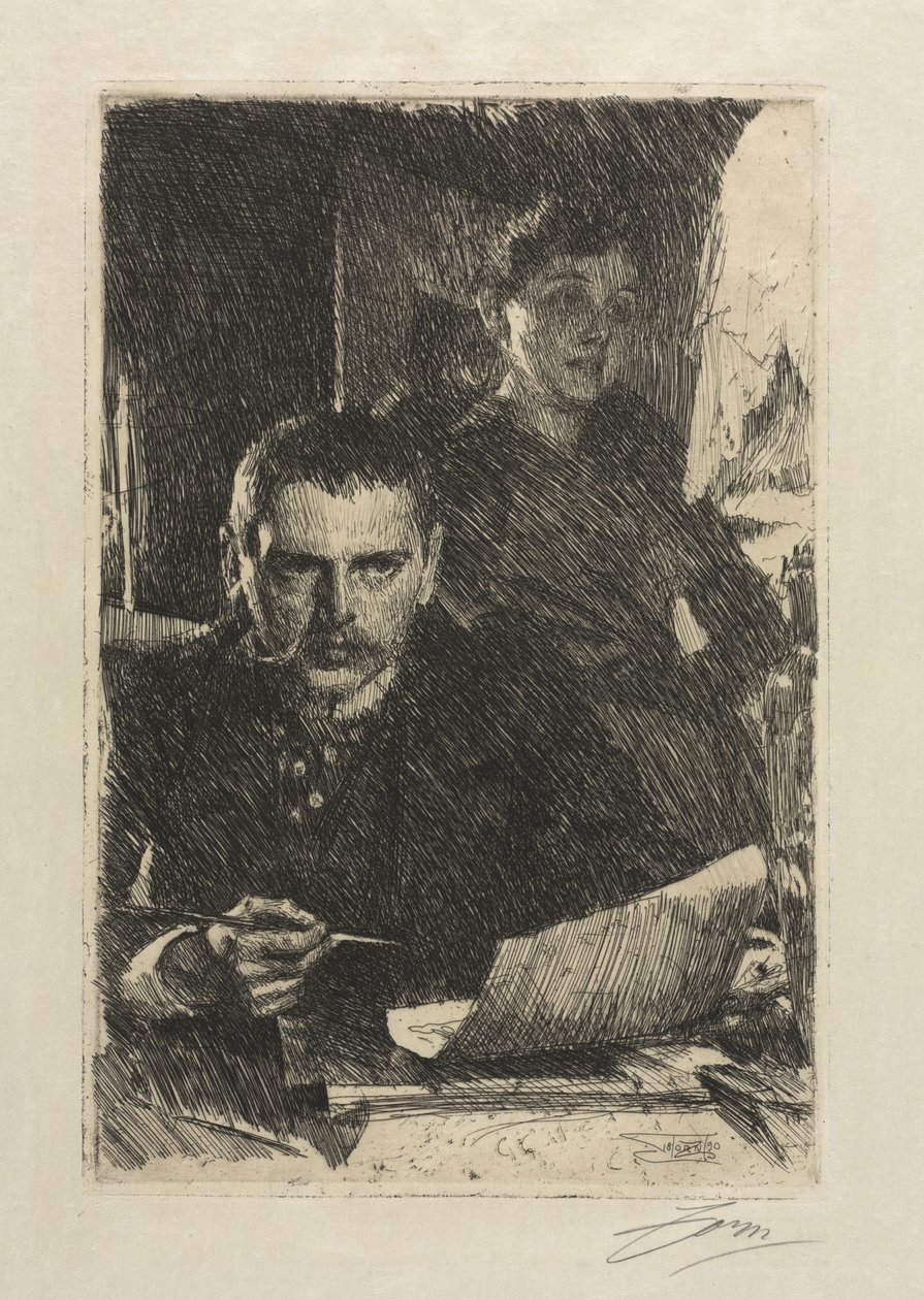 Umělec a jeho žena od Anders Leonard Zorn