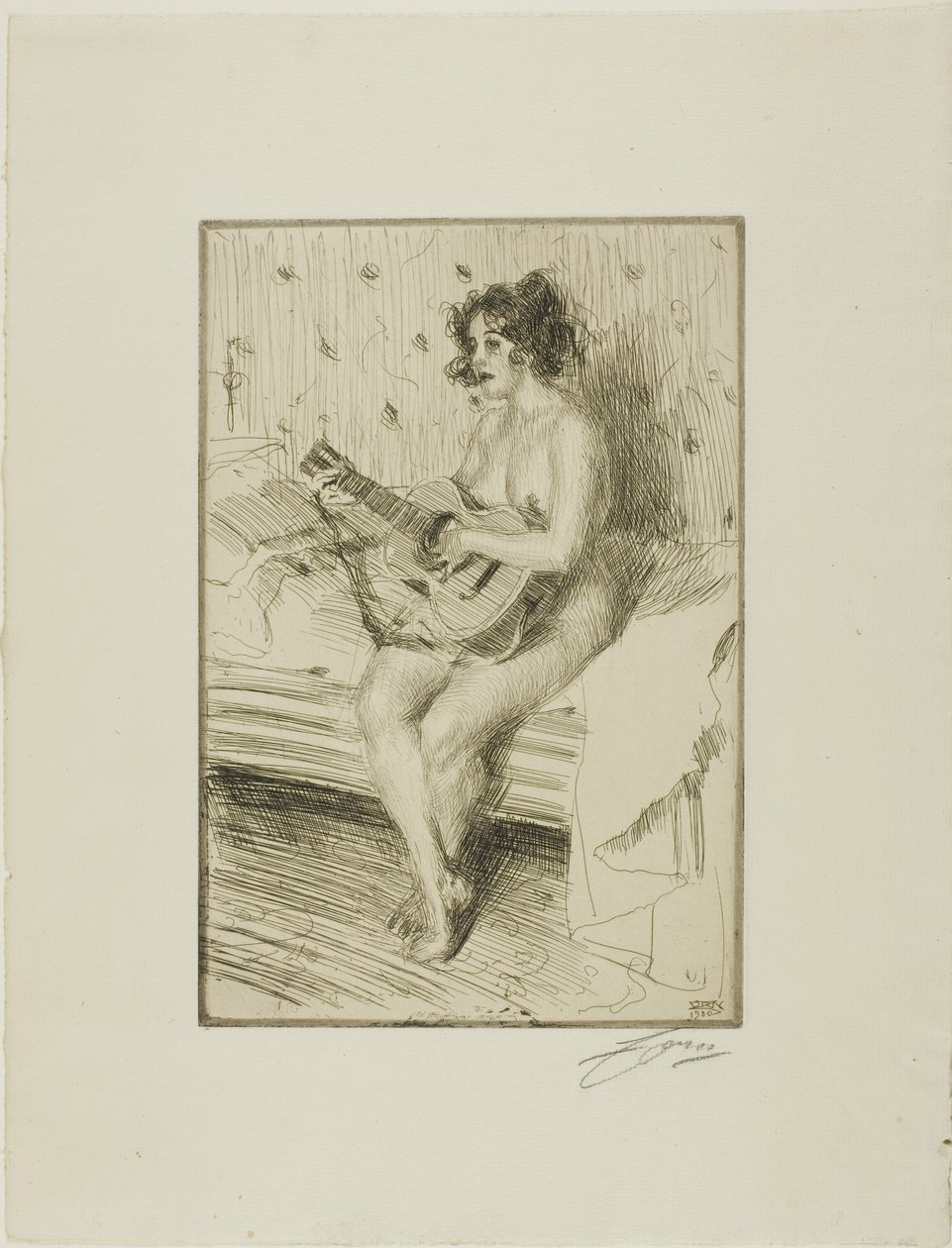 Hráč na kytaru od Anders Leonard Zorn