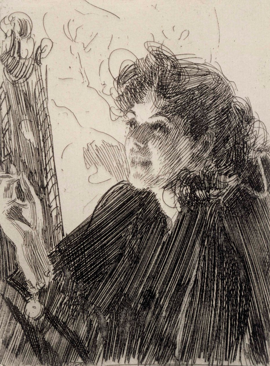 Kouřící žena od Anders Zorn