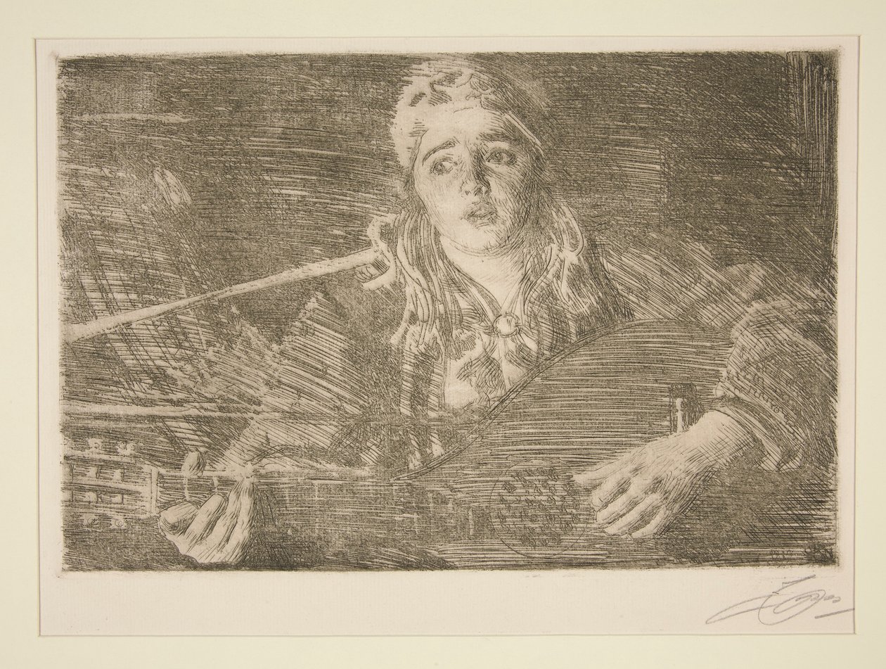 Žena se švédskou loutnou od Anders Leonard Zorn