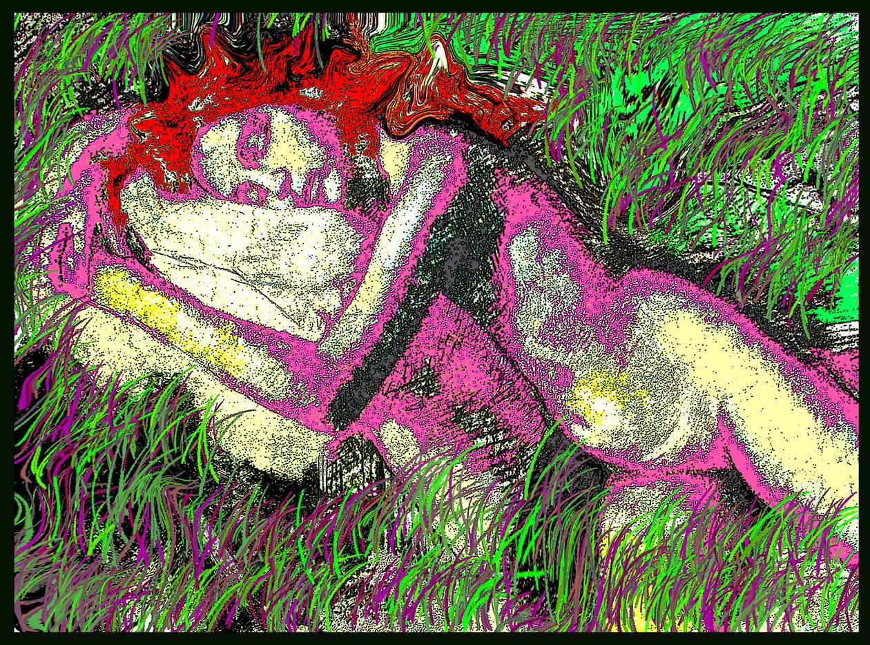 SPÁNEK V KTERÉM SE KLONÍ TRÁVA 2002, 2002 (Digitální malba) od Ando Gilardi