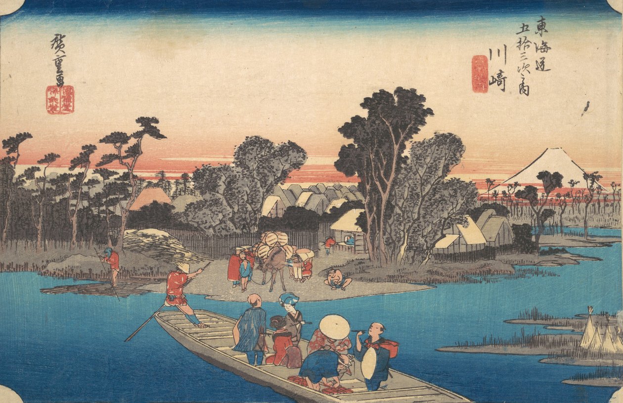 Trajekt přes řeku Rokugo, ca. 1834, ca. 1834. od Ando Hiroshige