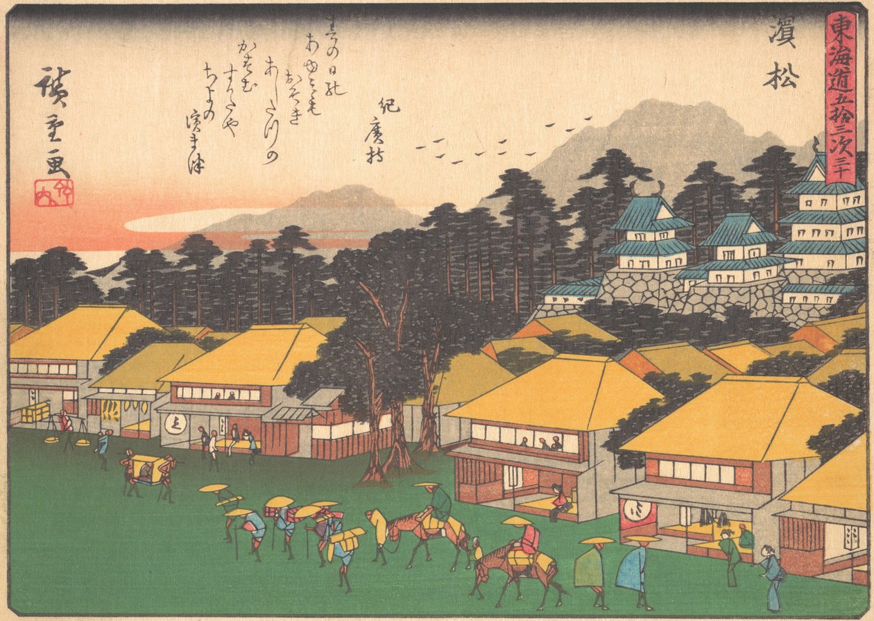 Hamamatsu, ze série Padesát tři zastávek na Tokaidské silnici, počátek 20. století. od Ando Hiroshige
