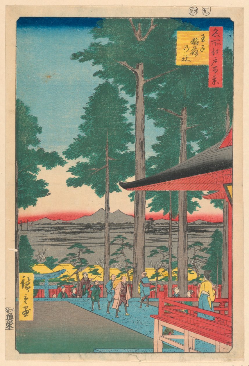 Svatyně Inari v Oji (Oji Inari no yashiro) Ze série Sto slavných pohledů na Edo od Ando Hiroshige
