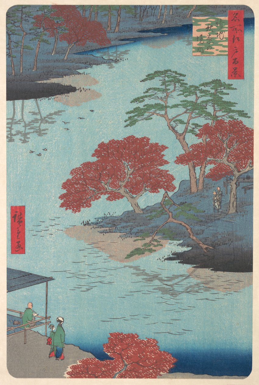 Uvnitř svatyně Akiba v Ukeji, 8. měsíc, rok hada 1857., 8. měsíc, rok hada 1857. od Ando Hiroshige