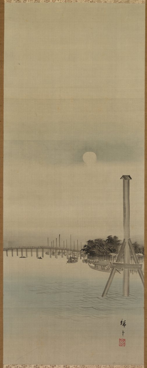 Noční scéna na řece Sumida, 19. století. od Ando Hiroshige