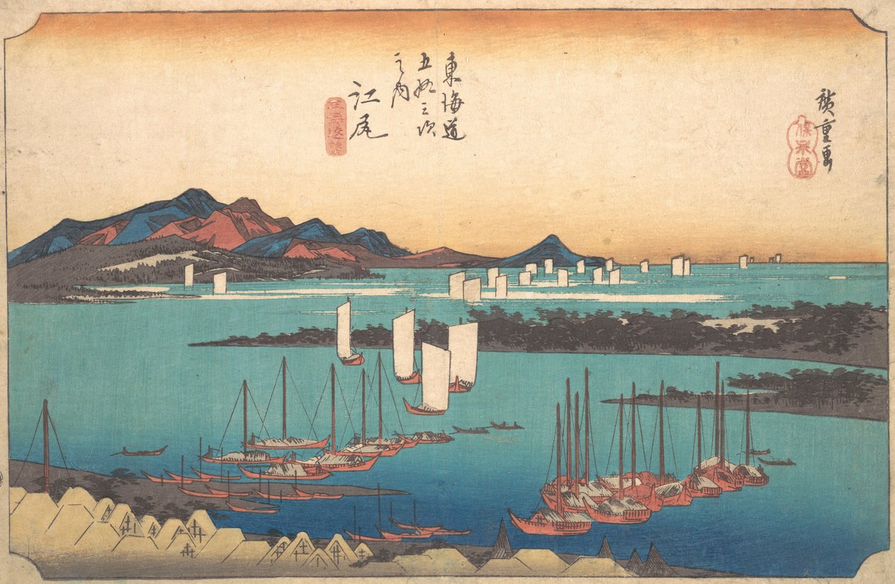Panorama borovicového lesa Miwo z Ejiri, 1834., 1834. od Ando Hiroshige