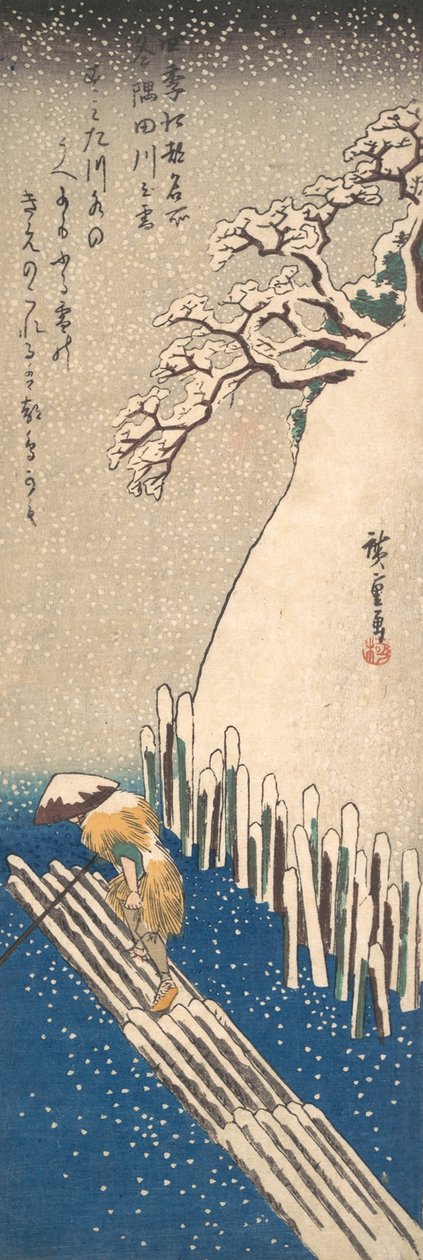 Sníh na řece Sumida, ca. 1835, ca. 1835. od Ando Hiroshige