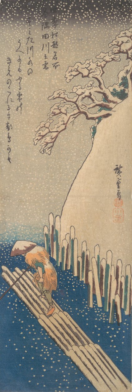 Sníh na řece Sumida, ca. 1835, ca. 1835. od Ando Hiroshige