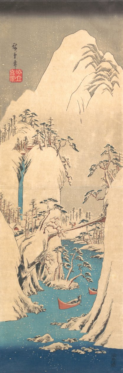 Zasněžená soutěska. od Ando Hiroshige