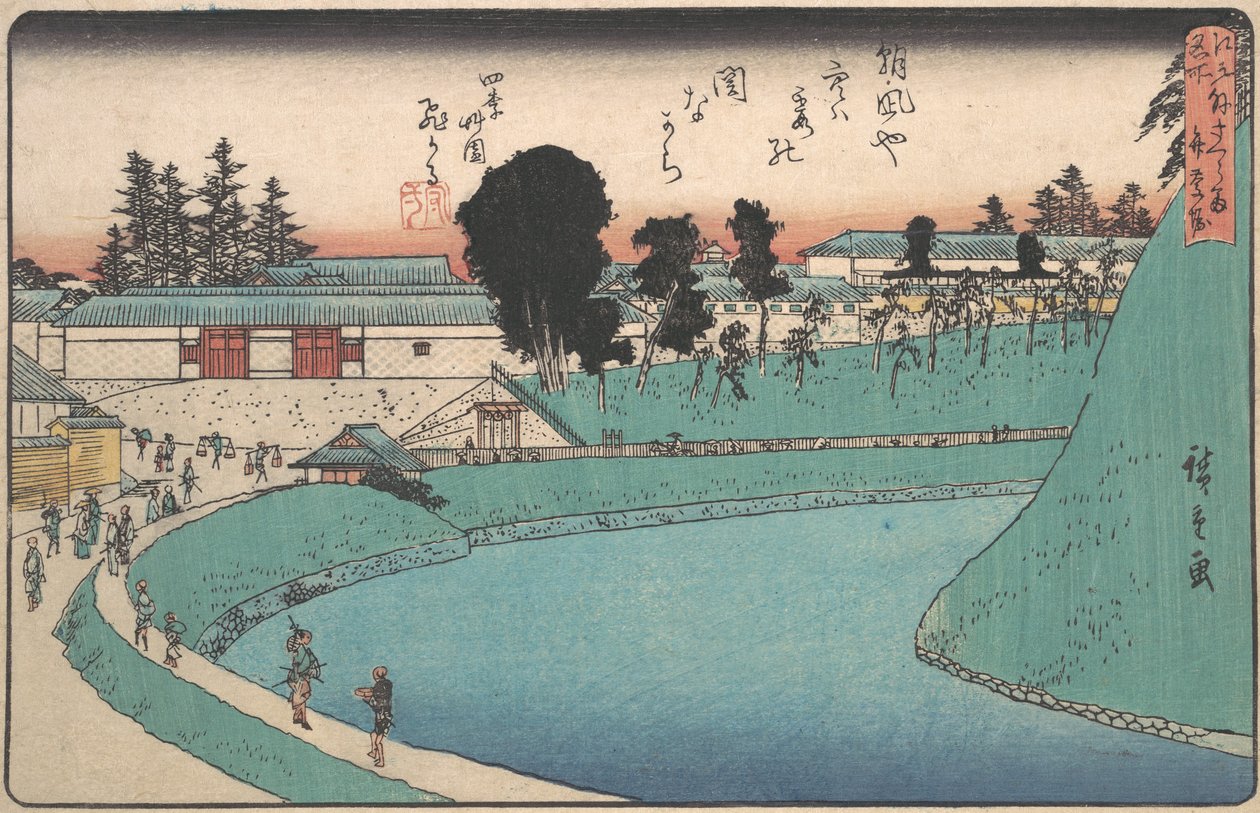 Soto Sakurada Benkei, co? 1843. , komár. 1843. od Ando Hiroshige
