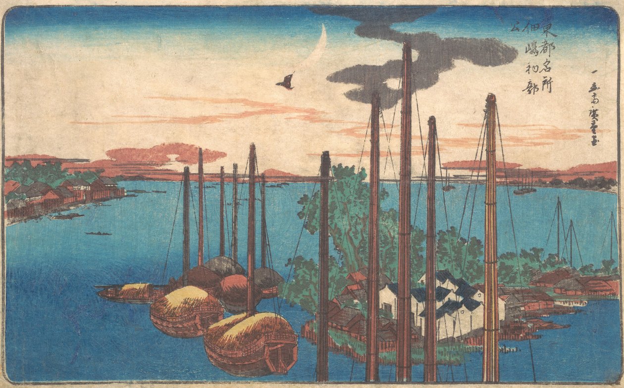 Tsukudajimovo první Hototogisu, osel bly 1830. , p osel bly 1830. od Ando Hiroshige