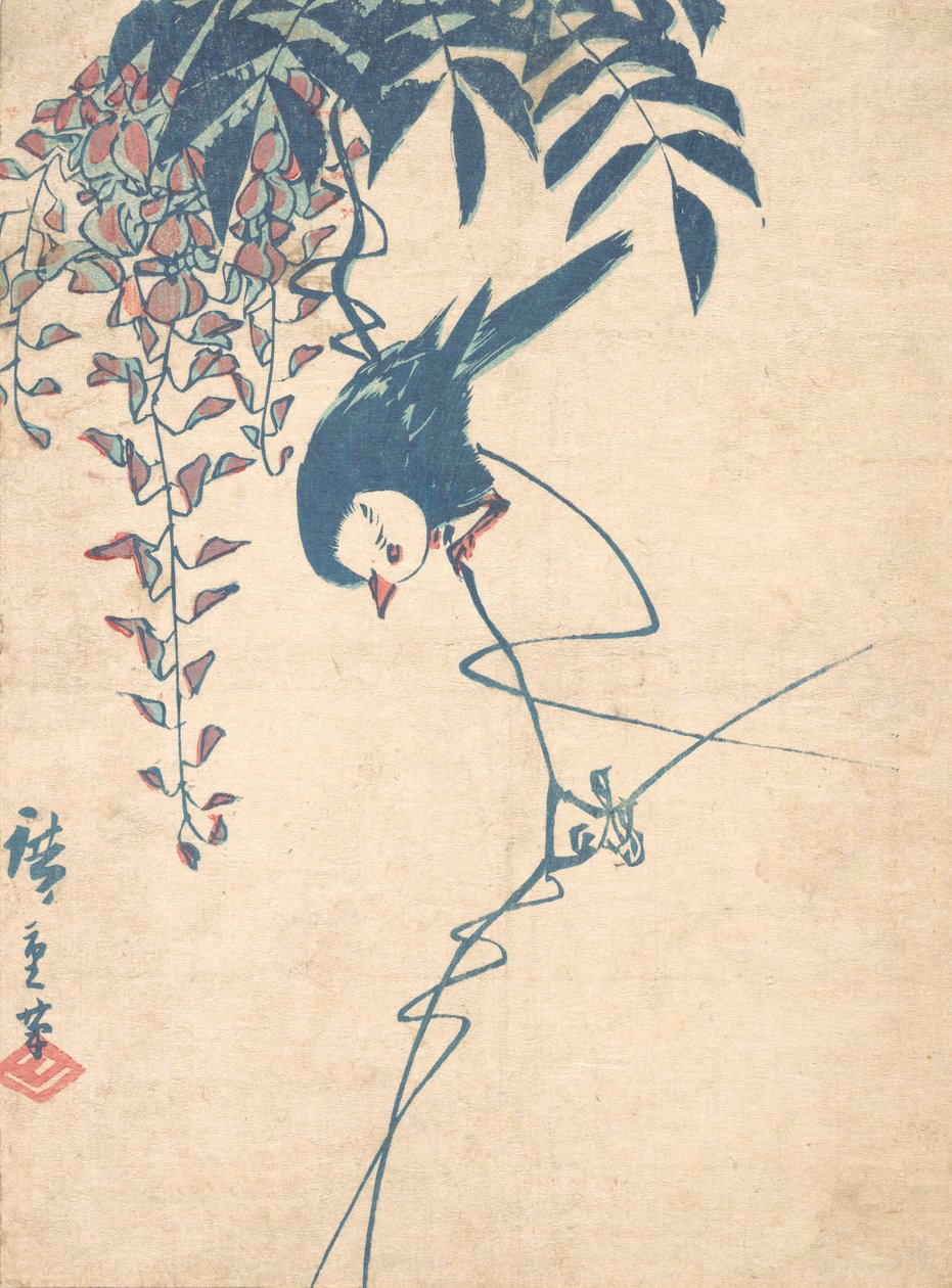 Wisteria a bělohlavý pták, ca. 1842, ca. 1842. od Ando Hiroshige