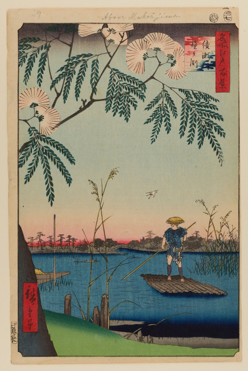 Řeka Ayase a Kanegafuchi od Ando or Utagawa Hiroshige