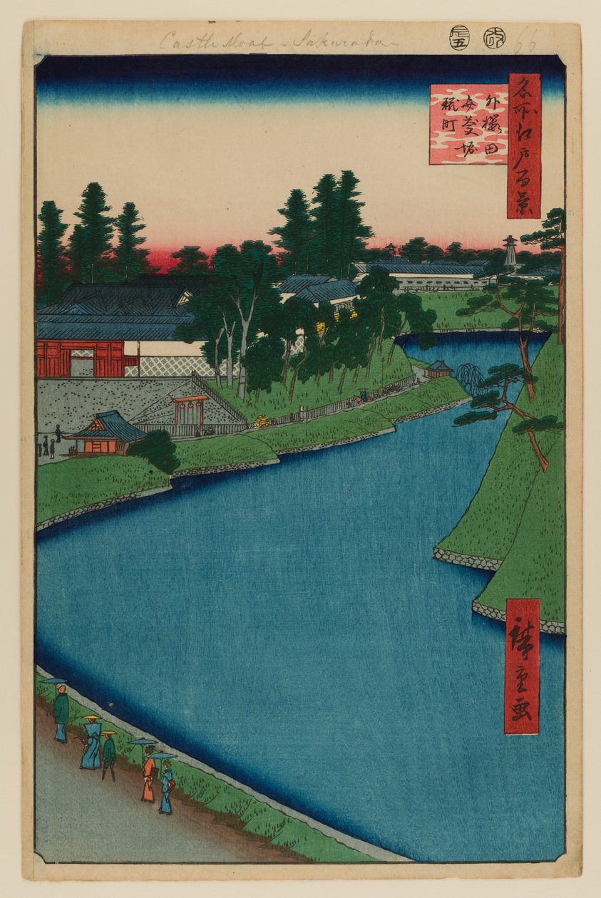 Příkop Benkei od Soto-Sakurada do Kodžimači od Ando or Utagawa Hiroshige