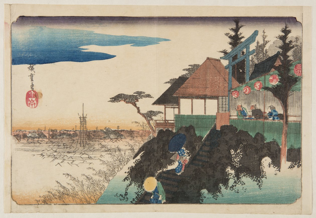 East Slope ve svatyni Kanda My?jinn (Kanda My?jin Higashizawa) (barevný dřevotisk) od Ando or Utagawa Hiroshige