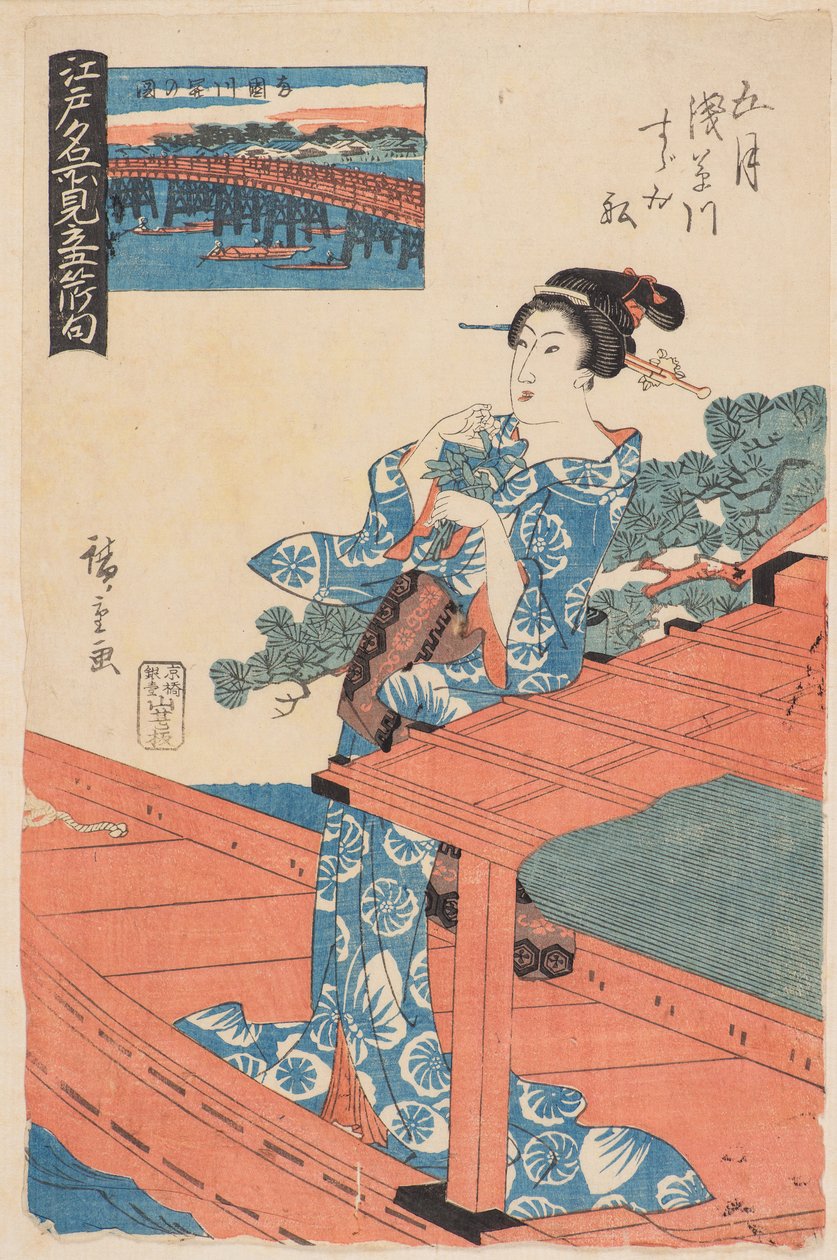 Pátá brána čt (květen) od Ando or Utagawa Hiroshige