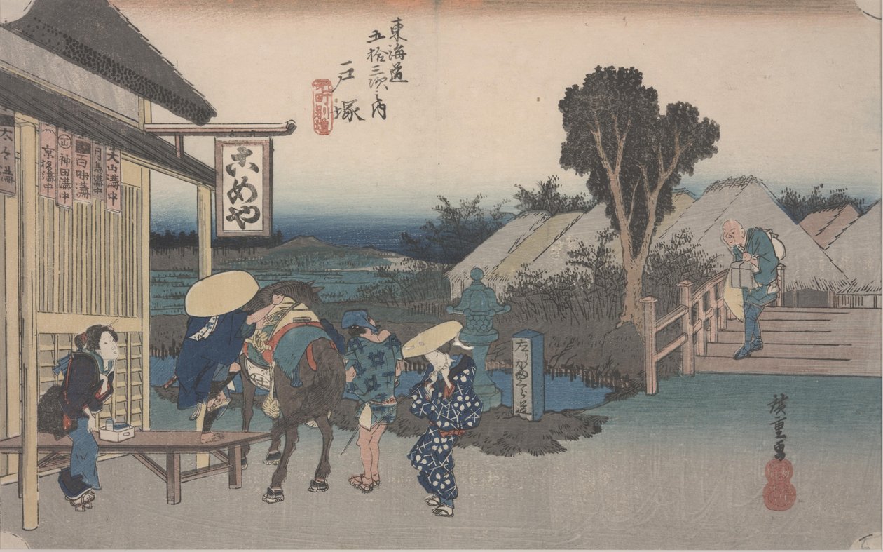 Rozdvojení cesty v Motomachi od Ando or Utagawa Hiroshige