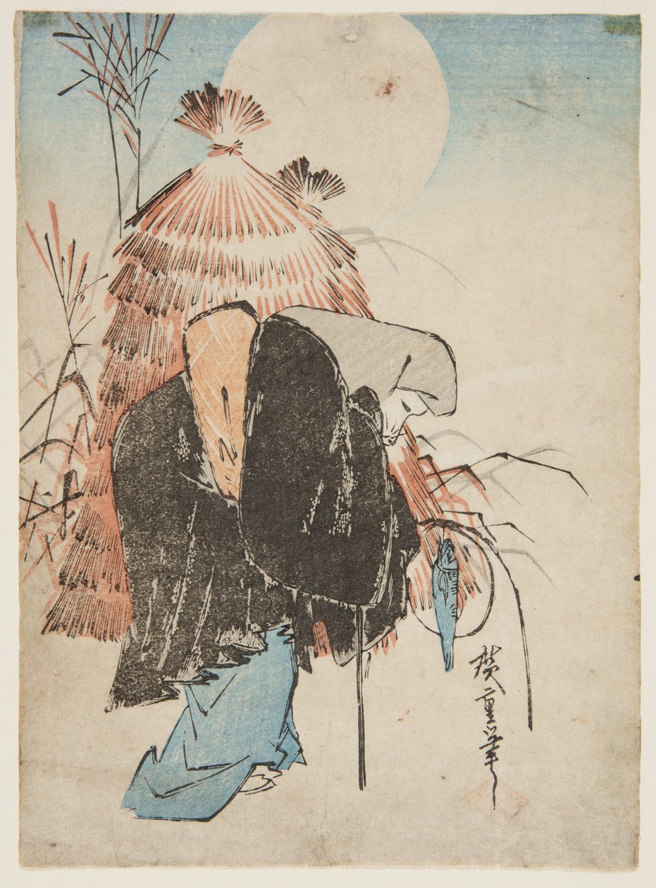 Fox Trap (barevný dřevotisk) od Ando or Utagawa Hiroshige