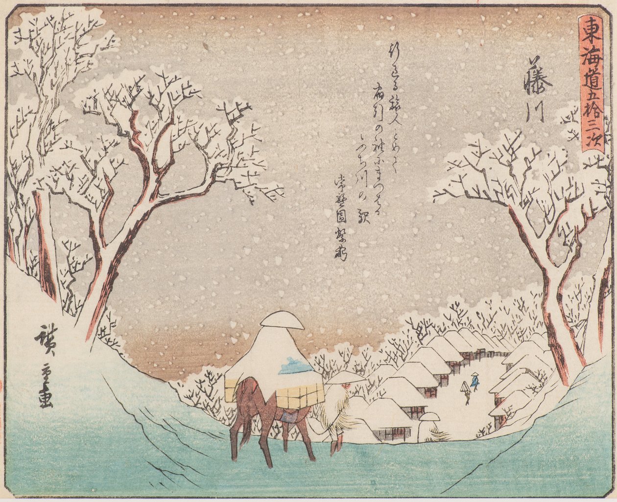 řeka Fuji od Ando or Utagawa Hiroshige