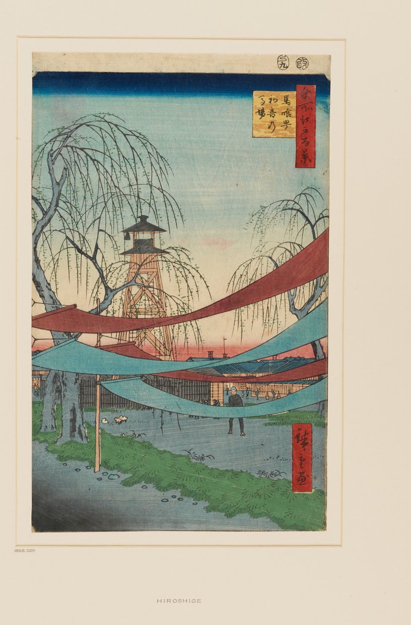 Hatsune jezdecká hřiště, Bakuro-chō od Ando or Utagawa Hiroshige