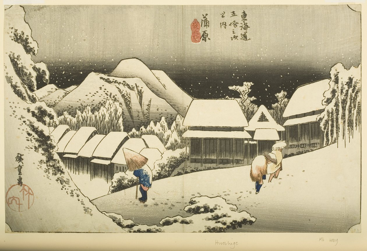 Kanbara: Night S w (Kanbara, Yuki by) (Toto r je databáze t) od Ando or Utagawa Hiroshige