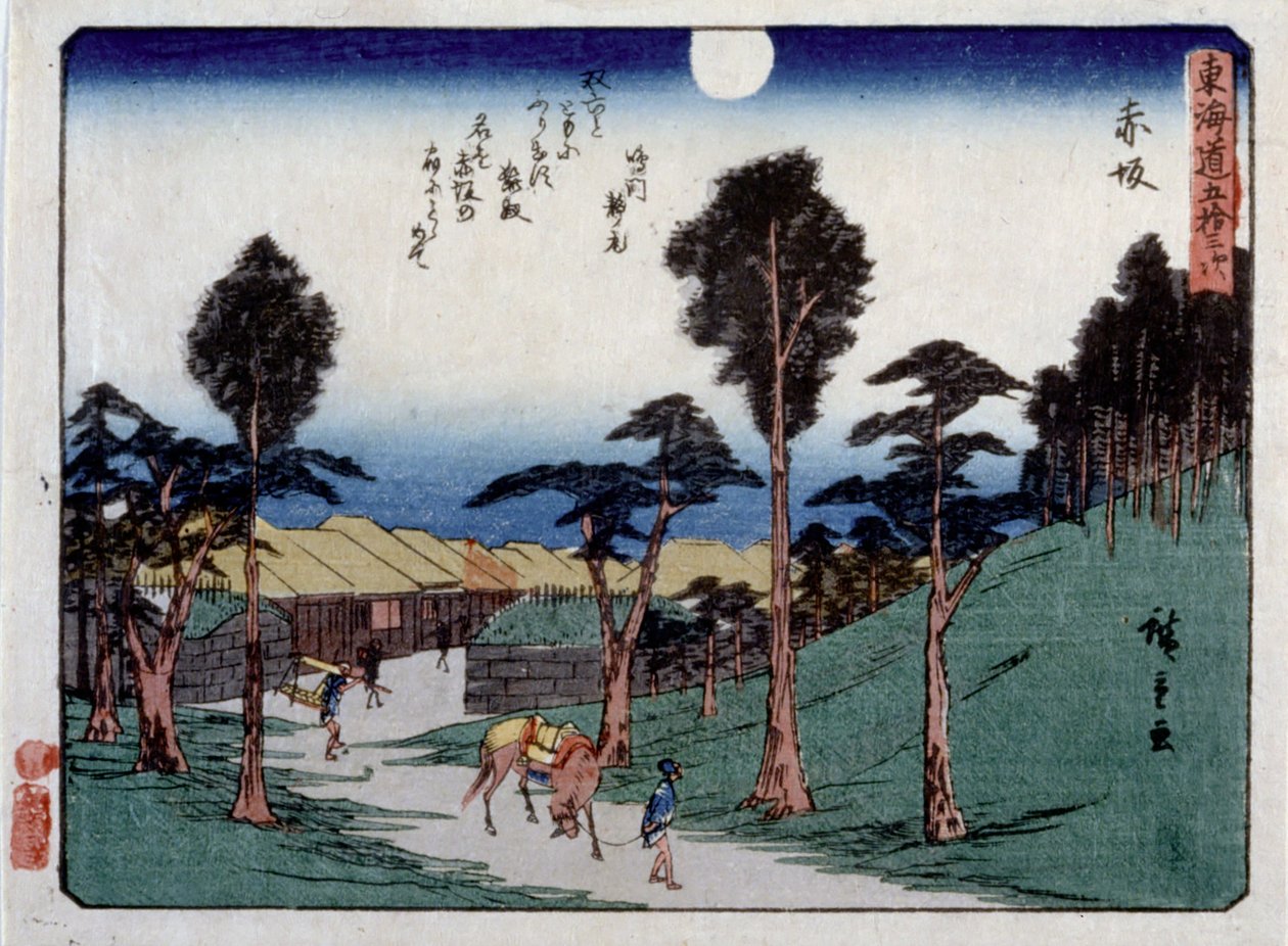 Povolení Urban Serie s, Akasaka od Ando or Utagawa Hiroshige