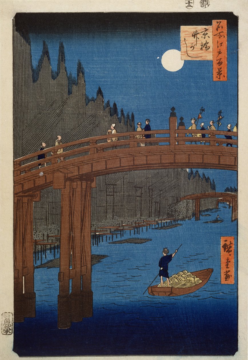 Ito b Ridge od Moonnight, z Teseries „100 pohledů na Edo“ („Sto slavných pohledů na Edo“), Fu b. od Uoya Eikichi od Ando or Utagawa Hiroshige