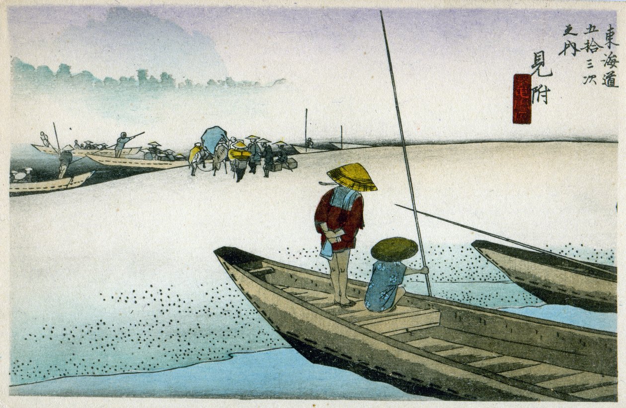 Mitsuke na Tokaidské silnici (29. stanice), cca 1900 (dřevořez) od Ando or Utagawa Hiroshige