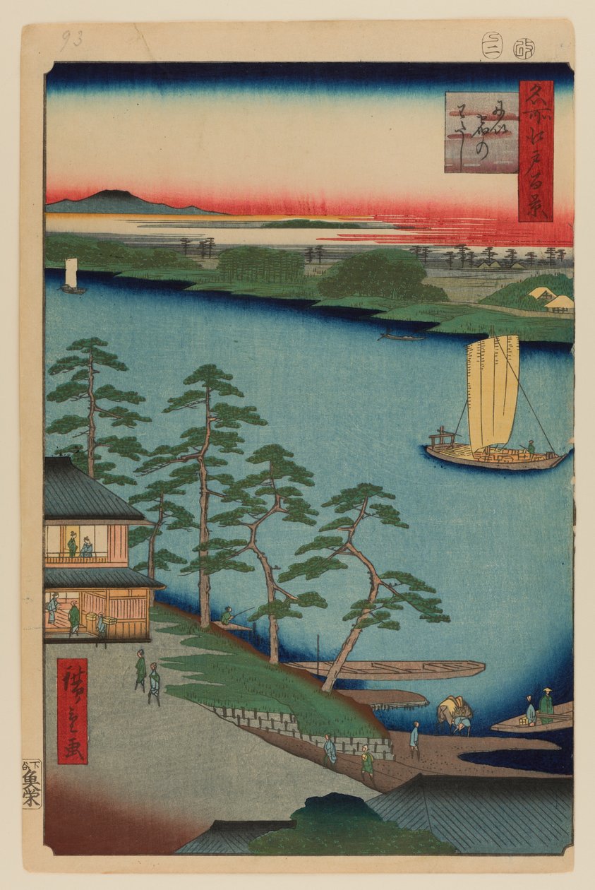 Trajekt Niijuku od Ando or Utagawa Hiroshige