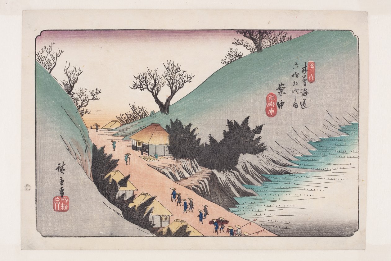 č. 16, Annaka (barevný dřevotisk) od Ando or Utagawa Hiroshige