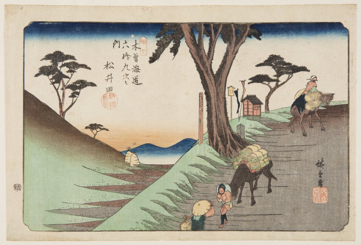 č. 17, Matsuida (barevný dřevotisk) od Ando or Utagawa Hiroshige
