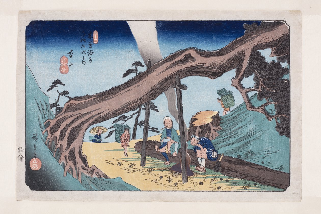č. 33, Motoyama (barevný dřevotisk) od Ando or Utagawa Hiroshige