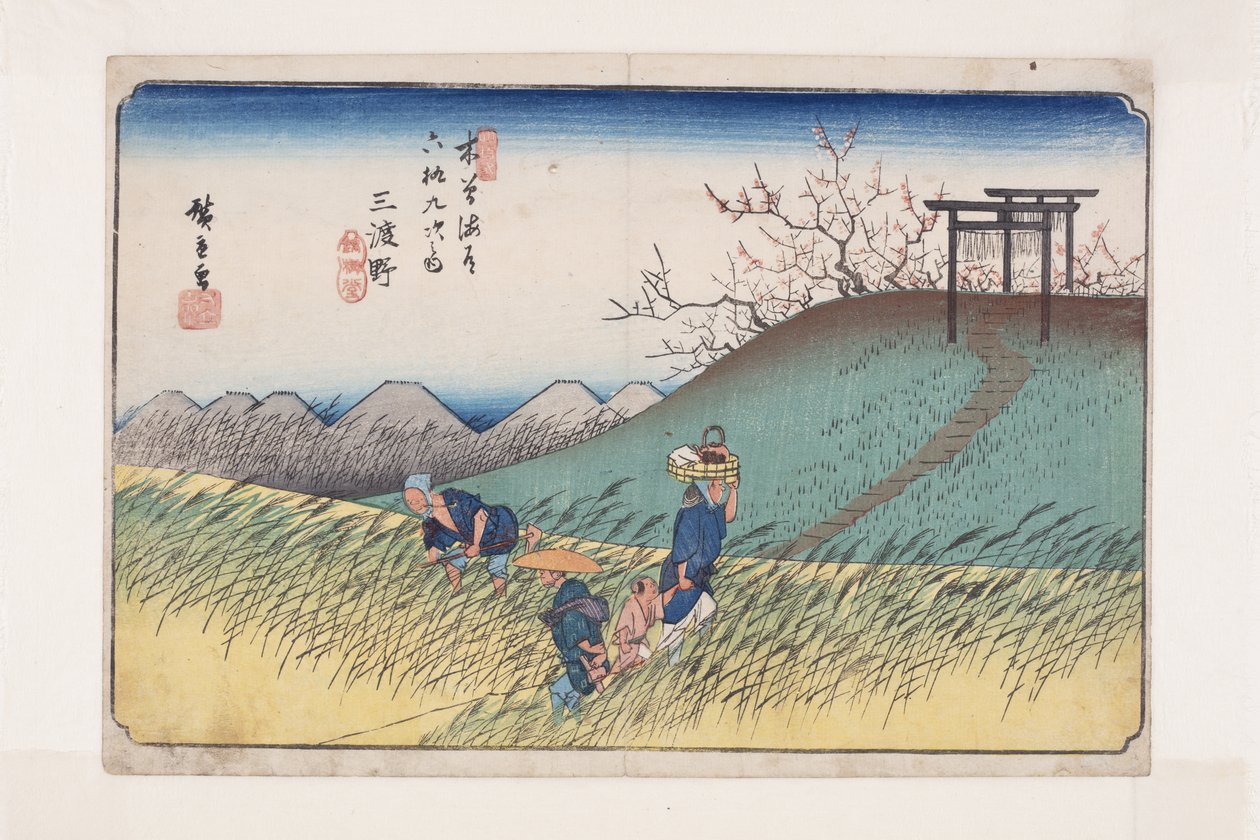 č. 42, Midono (barevný dřevotisk) od Ando or Utagawa Hiroshige