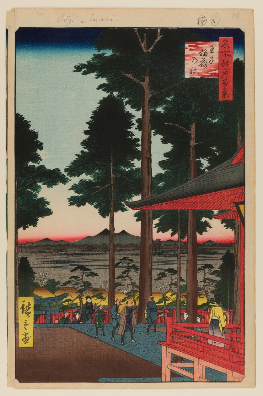 Svatyně Ódži Inari od Ando or Utagawa Hiroshige