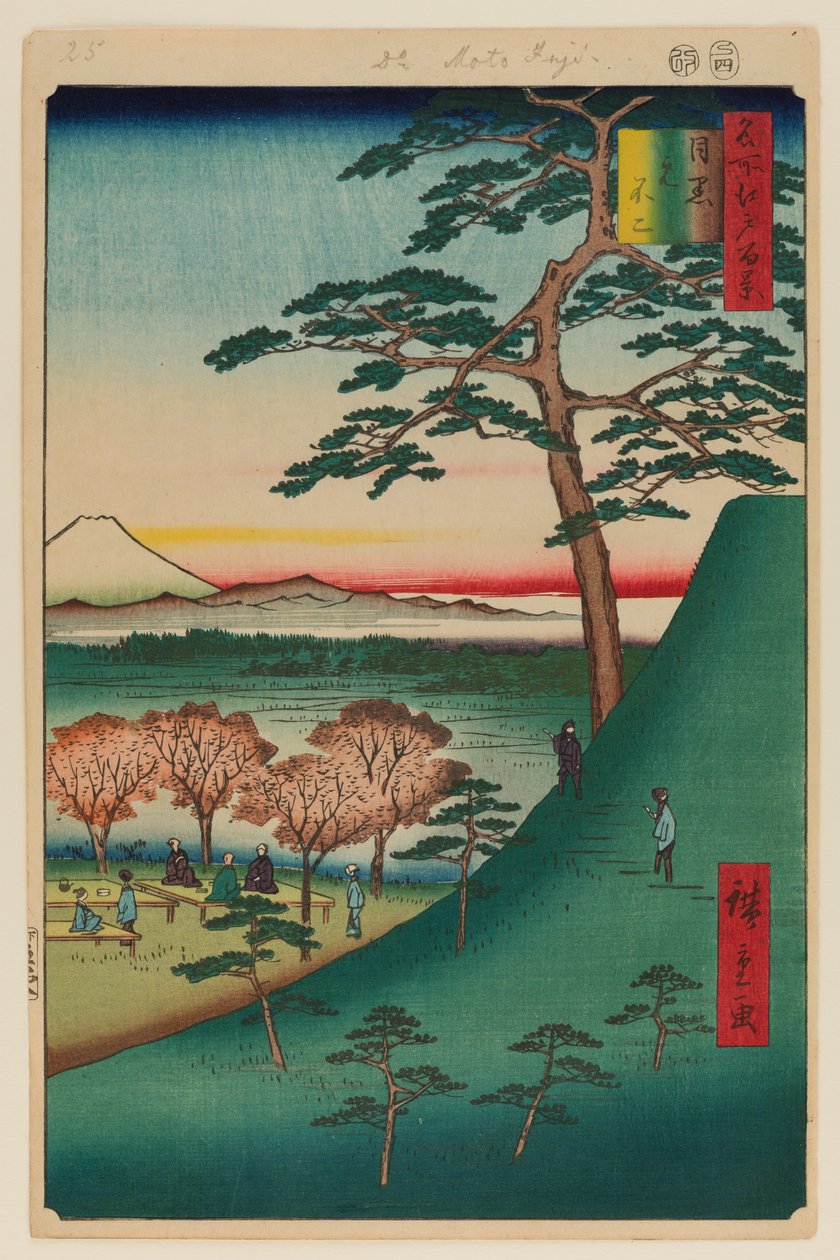 Původní Fuji, Meguro od Ando or Utagawa Hiroshige