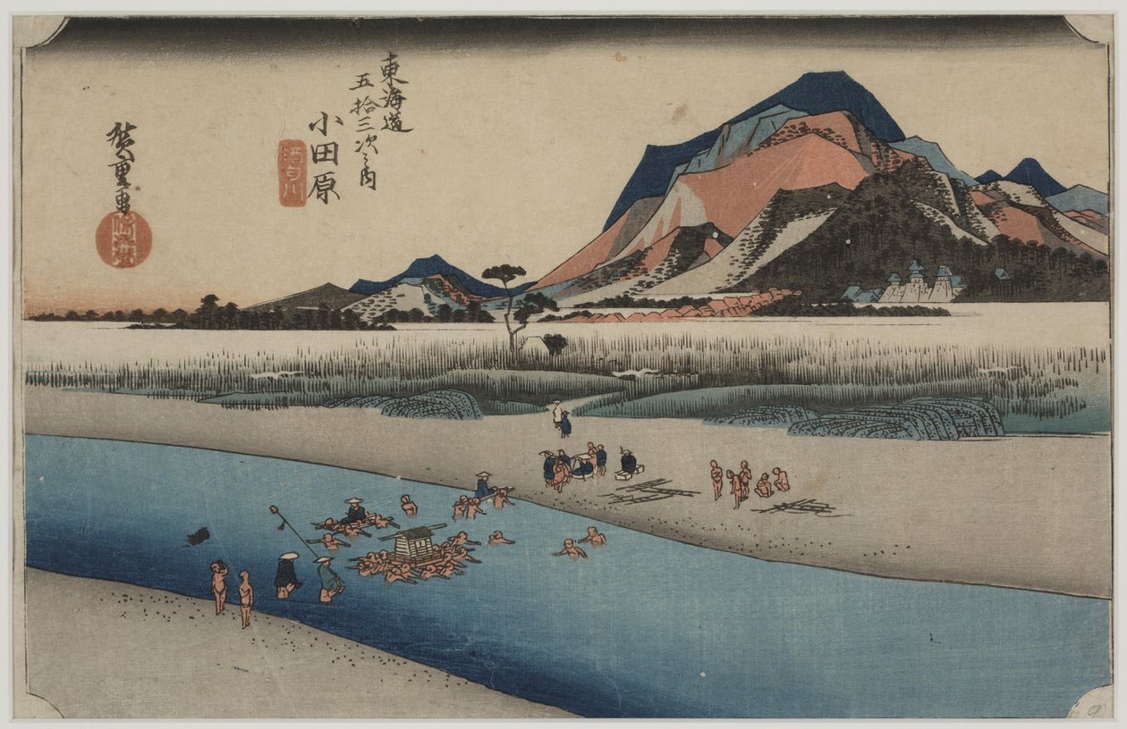 Řeka Sakawa od Ando or Utagawa Hiroshige