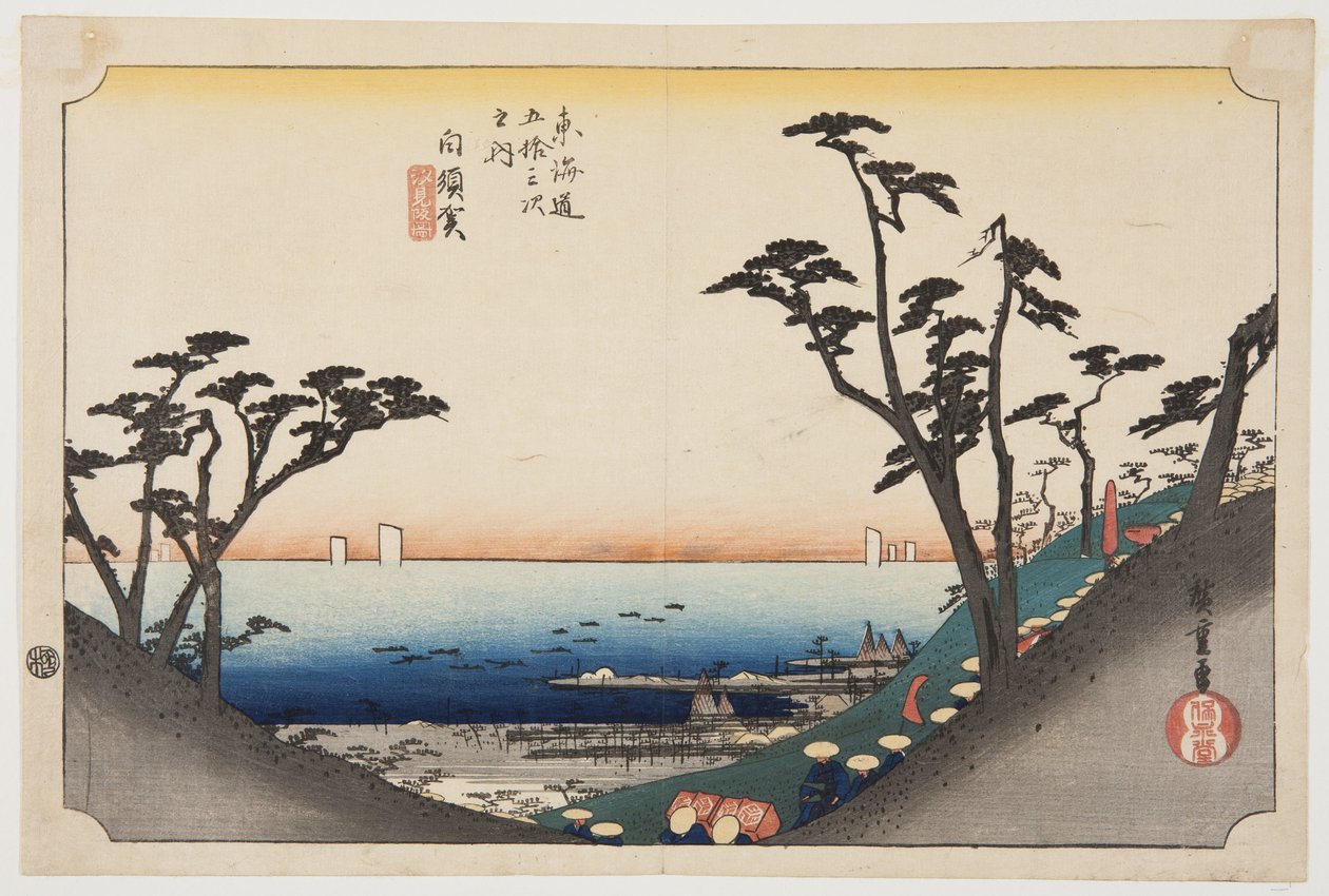 Shirasu: ゔ ゔ w shirasuka (shirasuka, shirasuka) od Ando or Utagawa Hiroshige