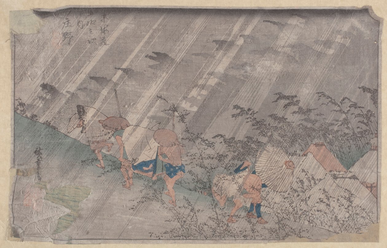 Poslouchejte (Black Woodblock) od Ando or Utagawa Hiroshige