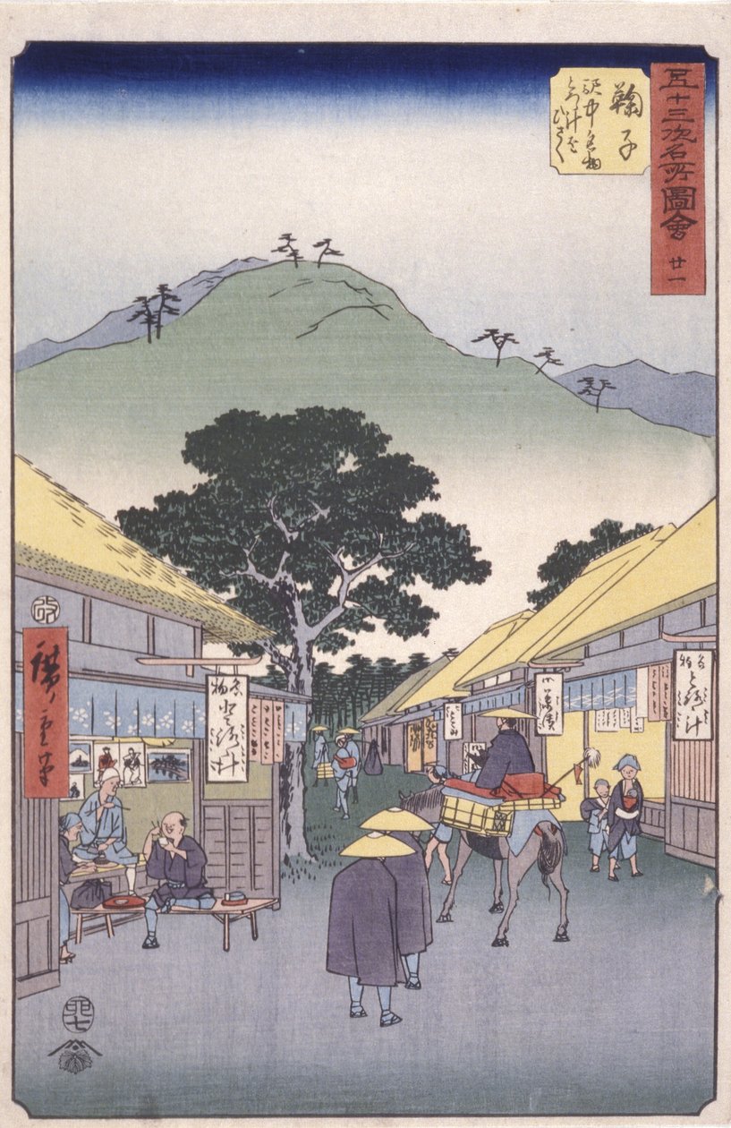 Station 21, Maruko (barevný dřevořez) od Ando or Utagawa Hiroshige