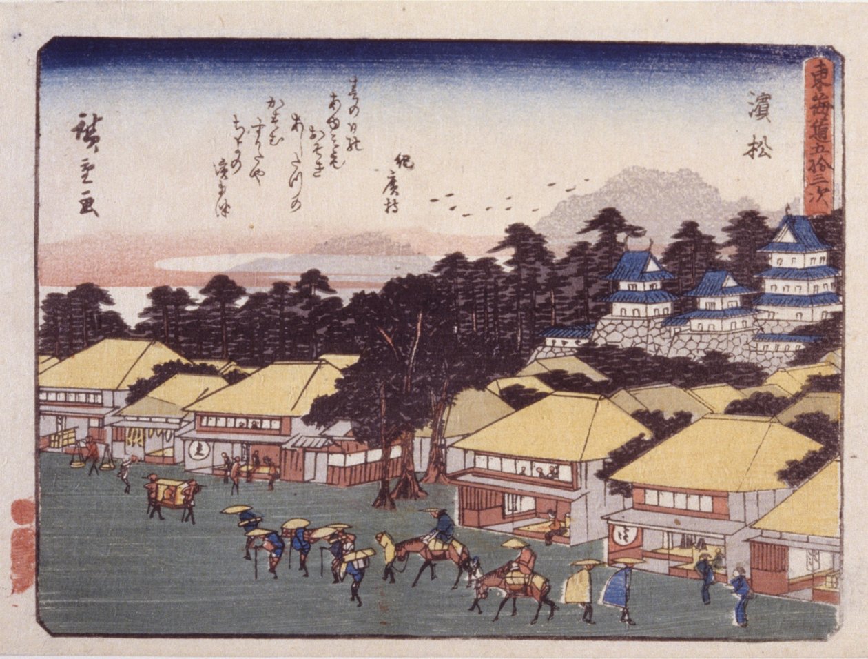 Station 30, Hamamatsu (barevný dřevořez) od Ando or Utagawa Hiroshige
