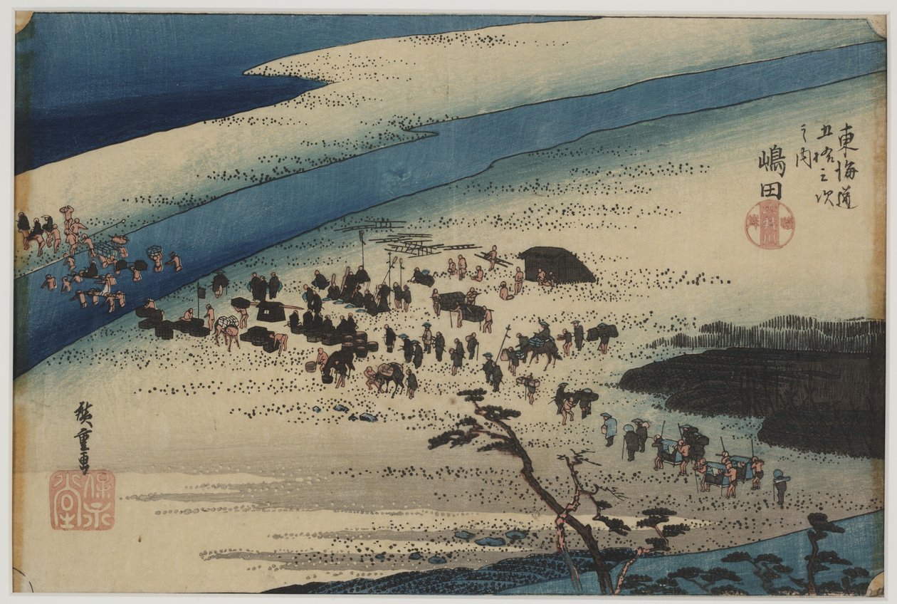 Suruga verze k te hey ri ver od Ando or Utagawa Hiroshige