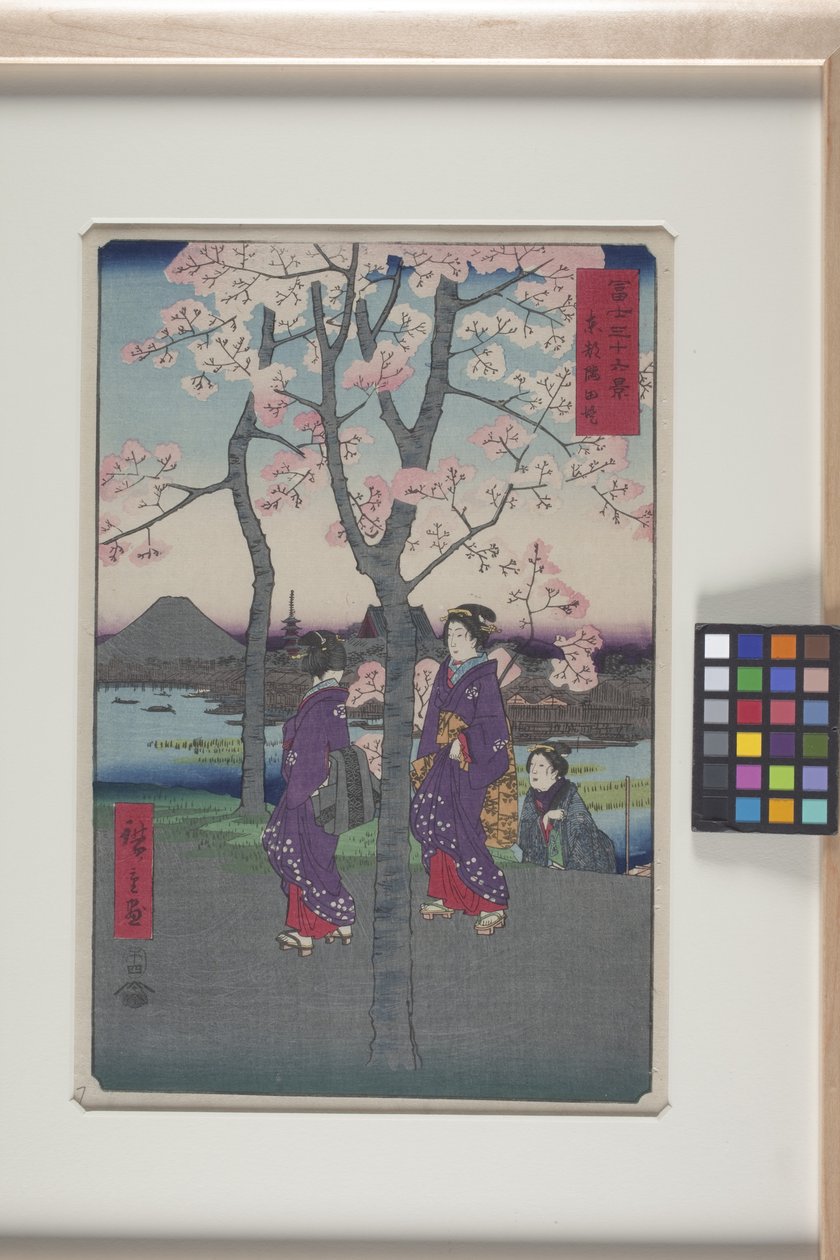 Nábřeží Sumida ve východním hlavním městě (T?to: Sumida Tei) (barevný dřevotisk) od Ando or Utagawa Hiroshige